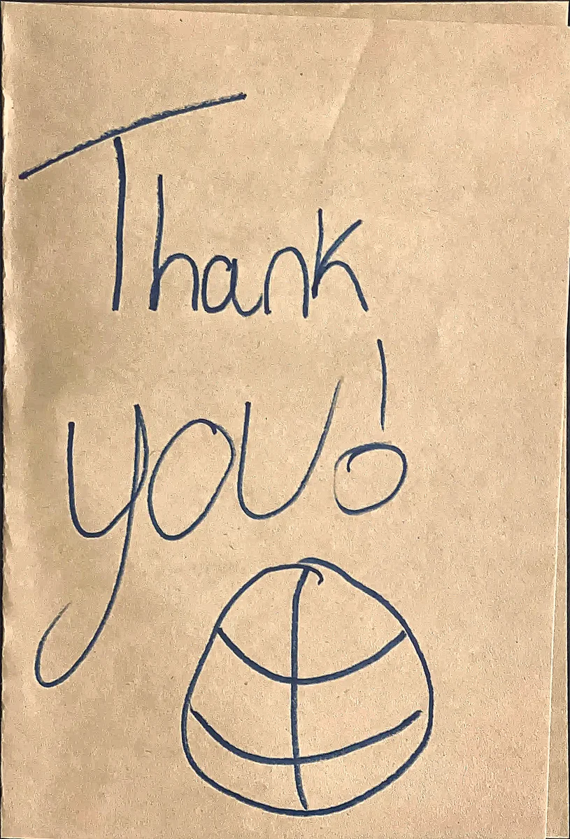 Student Letter - Handwritten message of gratitude