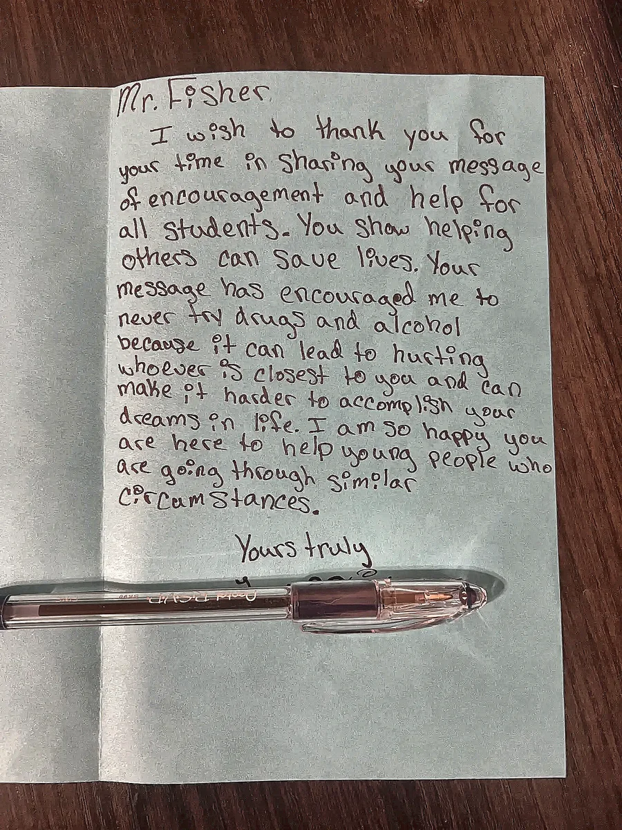 Student Letter - Inside with heartfelt message